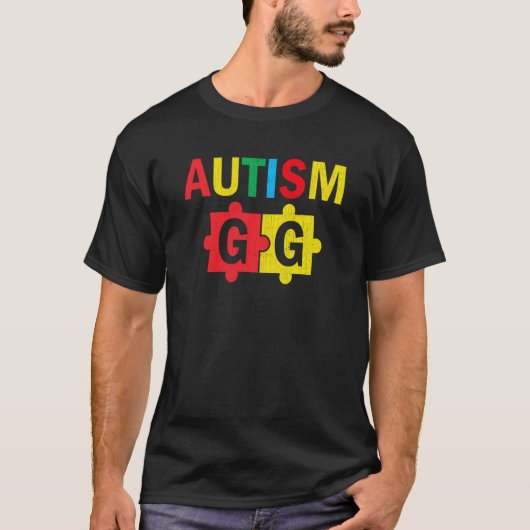 Autism Awareness Puzzle Ribbon Proud Autism Gg Tシャツ (正面)