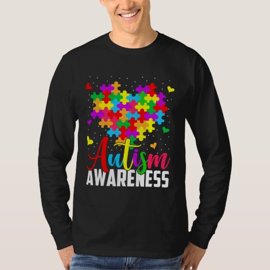 Autism Awareness Puzzle Tie Dye Support Love Boys  Tシャツ (正面)