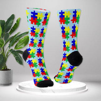 Autism Awareness Puzzle Unisex Novelty ソックス