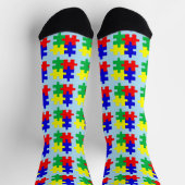 Autism Awareness Puzzle Unisex Novelty ソックス (上部)