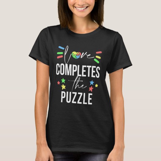 Autism Awareness Quote Love Completes The Circle F Tシャツ (正面)