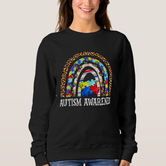 Autism Awareness Rainbow Men Women Kids Autism Sup スウェットシャツ (正面)