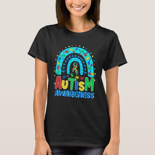 Autism Awareness  Rainbow Puzzle Autism Awareness  Tシャツ (正面)