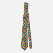 Autism Awareness Rainbow Puzzle Pieces Neck Tie ネクタイ (正面)