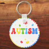 Autism Awareness Respect Love Support Blue Autism  キーホルダー (正面)