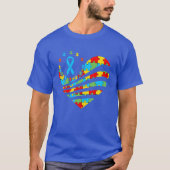 Autism Awareness S Heart Support Autistic Kindness Tシャツ (正面)