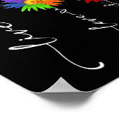 Autism Awareness Shirt Live Love Accept Autism Flo ポスター (角)