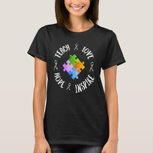 Autism Awareness Special Ed Teacher Love Hope Insp Tシャツ (正面)