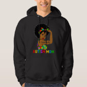 Autism Awareness Strong Autism Mom Afro Black Moth パーカ (正面)