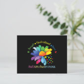 Autism Awareness Sunflower Accept Understand Love  ポストカード (スタンド正面)