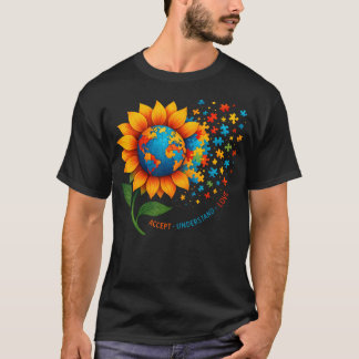 Autism Awareness Sunflower Autism Tシャツ