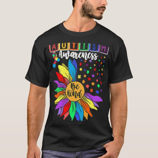 Autism Awareness Sunflower Choose Kindness Autism  Tシャツ (正面)