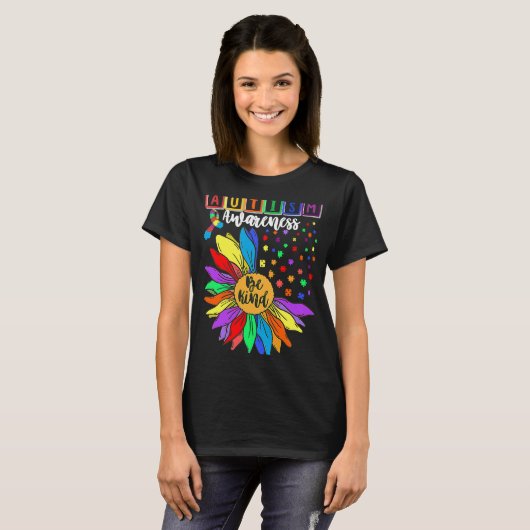Autism Awareness Sunflower Choose Kindness Autism  Tシャツ (正面フル)