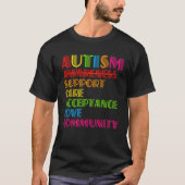 Autism Awareness Support Care Acceptance Ally Dad  Tシャツ (正面)
