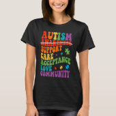 Autism Awareness Support Care Acceptance Ally Groo Tシャツ (正面)
