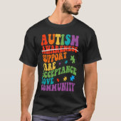 Autism Awareness Support Care Acceptance Ally Groo Tシャツ (正面)