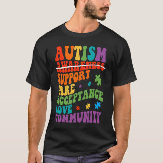 Autism Awareness Support Care Acceptance Ally Groo Tシャツ