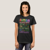 Autism Awareness Support Care Acceptance Ally Tシャツ (正面フル)