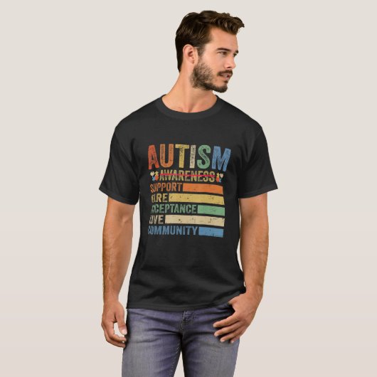 Autism Awareness Support Care Acceptance for women Tシャツ (正面フル)