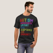 Autism Awareness Support Care Acceptance Love Comm Tシャツ (正面フル)