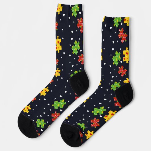 Autism Awareness Swag Pattern ソックス (左)