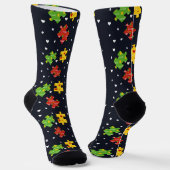 Autism Awareness Swag Pattern ソックス (傾斜あり)