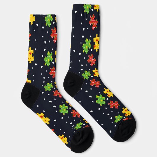 Autism Awareness Swag Pattern ソックス (右)