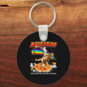 Autism Awareness T-rex Cat Meme Neurodiversity Pri キーホルダー (正面)