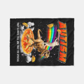 Autism Awareness T-rex Cat Meme Neurodiversity Pri フリースブランケット (正面(横))