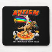 Autism Awareness T-rex Cat Meme Neurodiversity Pri マウスパッド (正面)