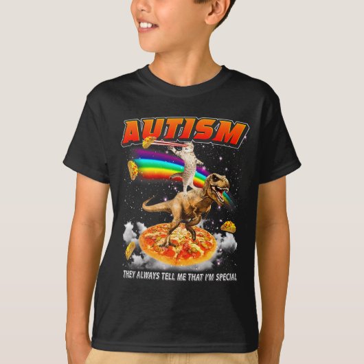 Autism Awareness T-rex Cat Meme Neurodiversity Pri Tシャツ (正面)