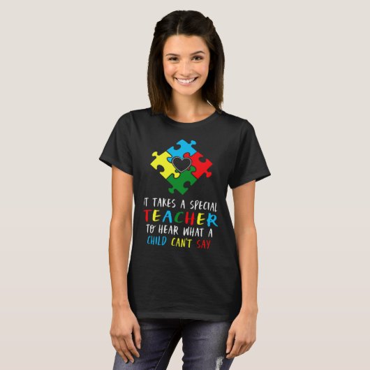 Autism Awareness Teacher Special Education Teach A Tシャツ (正面フル)