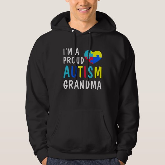 Autism Awareness Tees I Am A Proud Autism Grandma パーカ (正面)