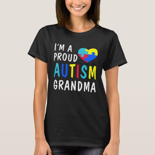 Autism Awareness Tees  I Am A Proud Autism Grandma Tシャツ (正面)