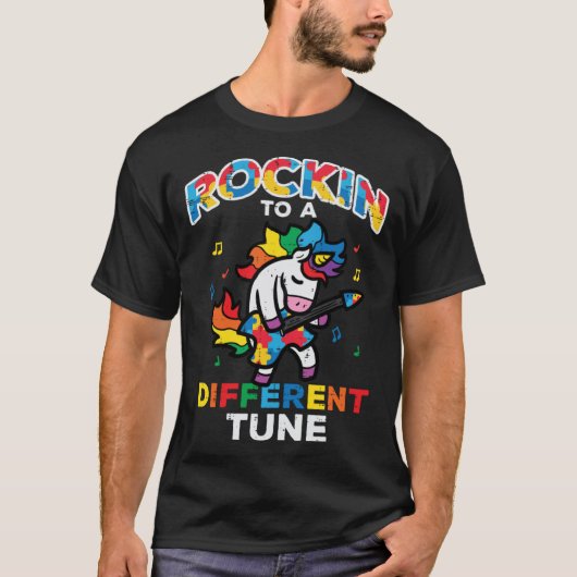 Autism Awareness Unicorn Rockin Different Tune Tod Tシャツ (正面)