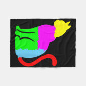 Autism Awareness With Artistic Cat Silhouette Or C フリースブランケット (正面(横))