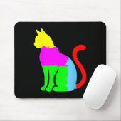 Autism Awareness With Artistic Cat Silhouette Or C マウスパッド (マウス)