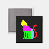 Autism Awareness With Artistic Cat Silhouette Or C マグネット (正面/裏面)