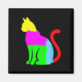Autism Awareness With Artistic Cat Silhouette Or C マグネット