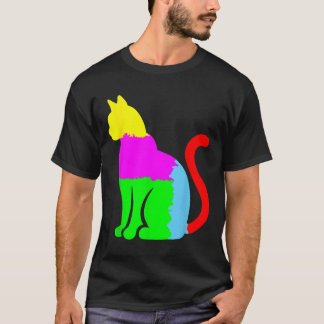 Autism Awareness With Artistic Cat Silhouette Or C Tシャツ