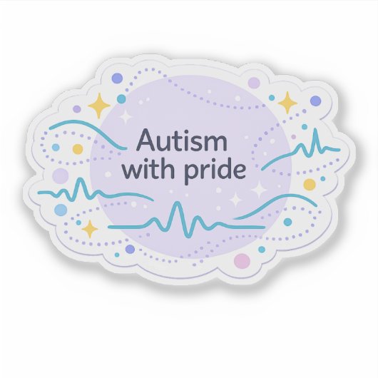 Autism Awareness | With Pride Vinyl Sticker  シール (正面)