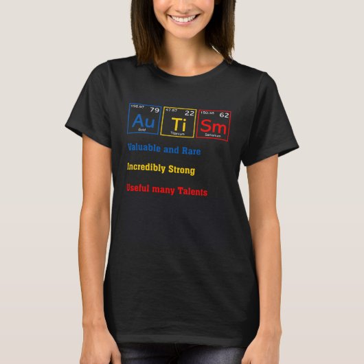 Autism Awareness Women Men Kids Elements Periodic  Tシャツ (正面)