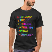 Autism Awesome Unique Special Autism Awareness Mon Tシャツ (正面)