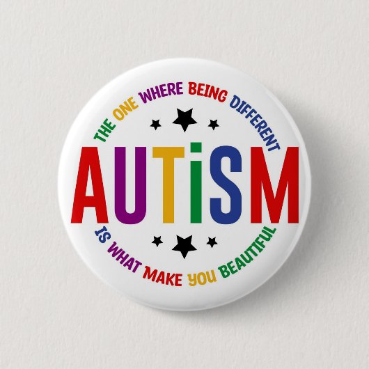Autism: Being Different Makes You Beautiful Pin  缶バッジ (正面)