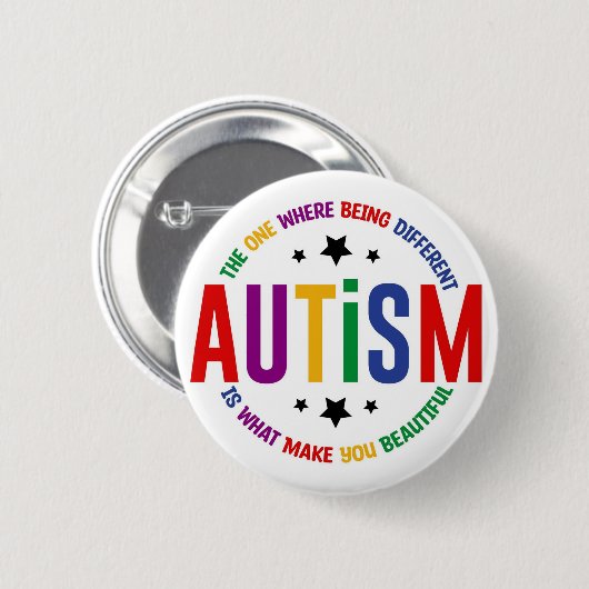 Autism: Being Different Makes You Beautiful Pin 缶バッジ (正面&裏面)