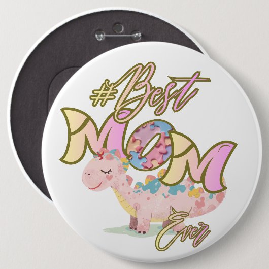 Autism Best Mom Ever Pin Button  缶バッジ (正面&裏面)