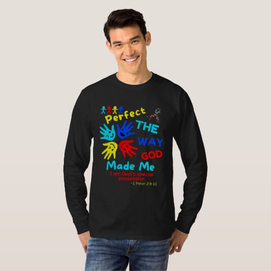 Autism Bible 1 Peter Perfect God Made Me Unmasking Tシャツ (正面フル)