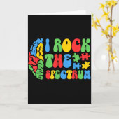 Autism Brain I Rock The Spectrum Awareness Boys Gi カード (黄色い花)