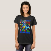 Autism Brother Journey Quote Autism Awareness Dino Tシャツ (正面フル)