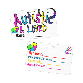 Autism Card id Alert Name Badge バッジ